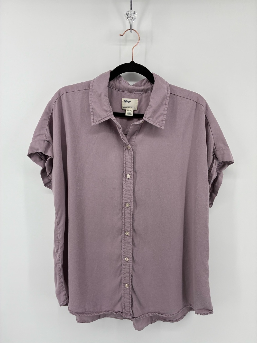 Tilley Women's Short-Sleeve Button-Down Shirt — Dusty Lavender